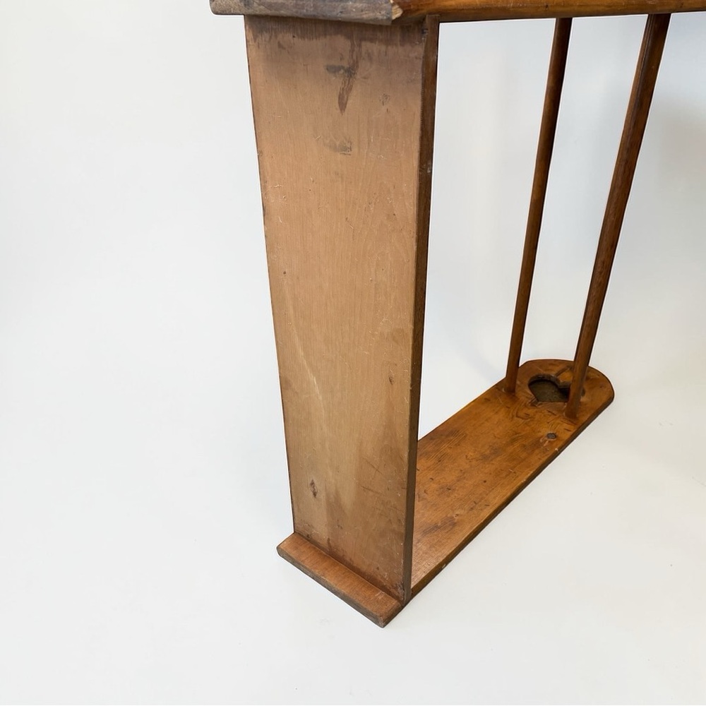 Large Vintage Wooden Quilt Rack Stand w/ Heart Cutouts Solid Pine Amish Made EUC - Picture 11 of 15